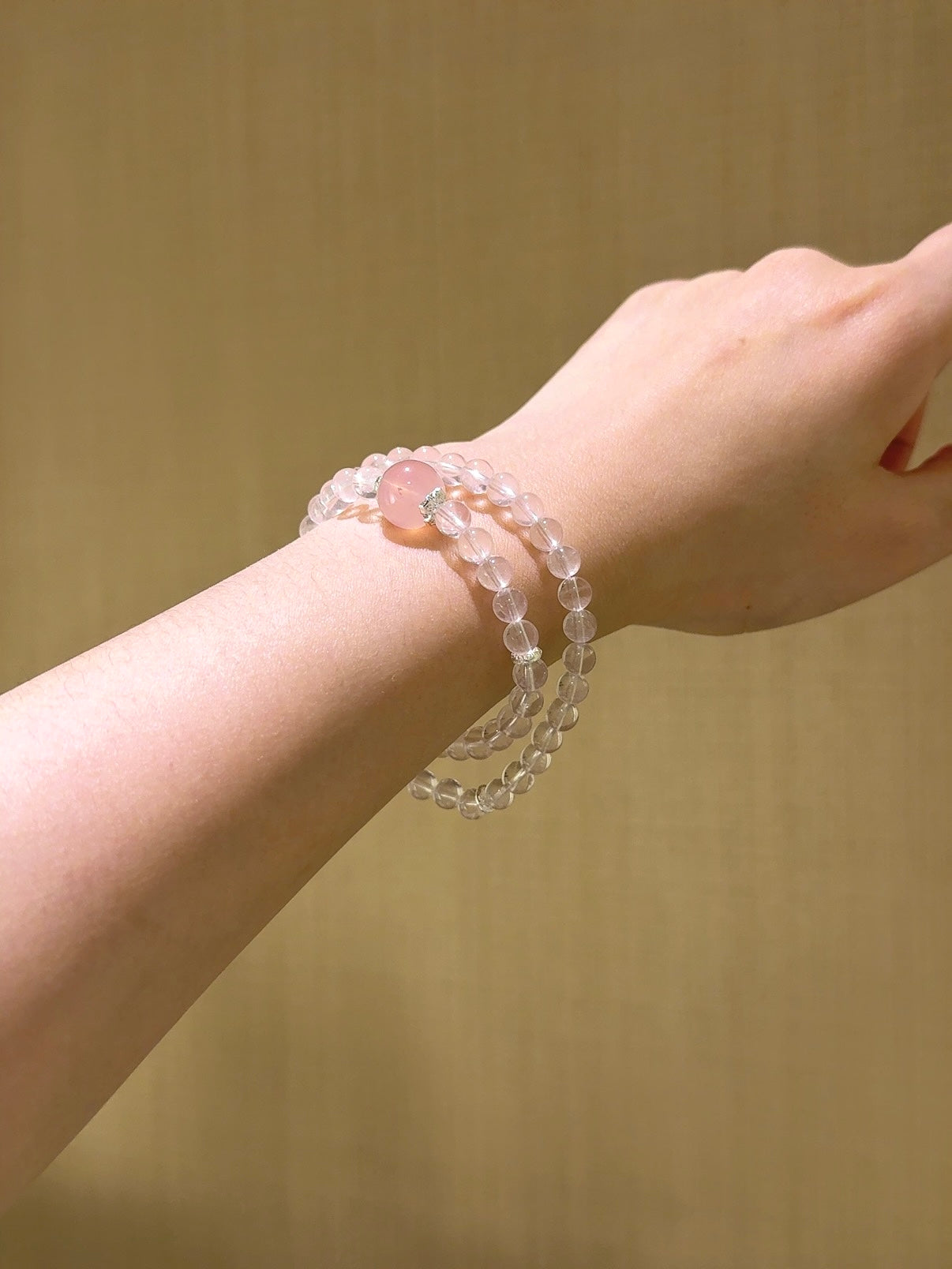 ▫️▪️ Pink crystal multi-loop bracelet